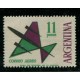 ARGENTINA 1963 GJ 1254 ESTAMPILLA NUEVA CON GOMA RARISIMA VARIEDAD NO CATALOGADA DOBLE IMPRESIÓN DEL VERDE